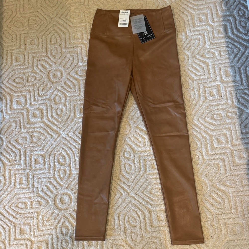 Brown Leather Leggings - NWT